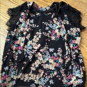 Floral Black Lace Women's Top